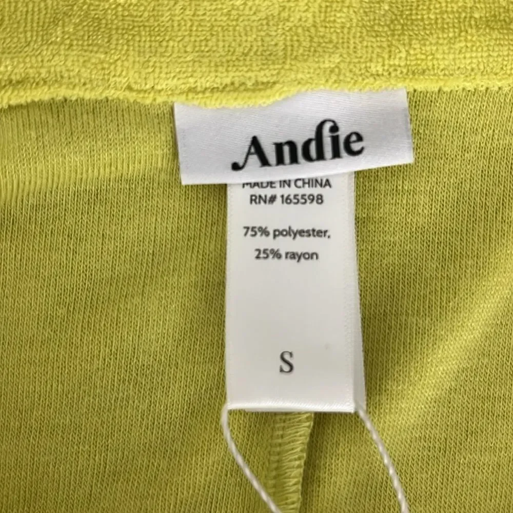 NWT Andie Swim The Palma Terry Button- Up Romper in Honeysuckle Size S